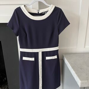Karl Lagerfeld Midnight Blue and Ivory Dress